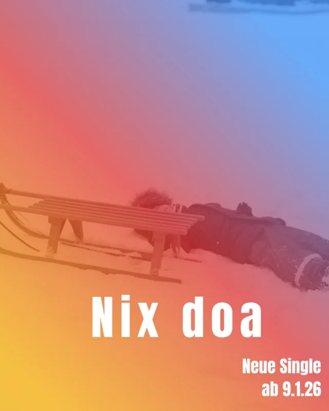 2026 - alle machen Pläne.
Unser Vorsatz: 
Nix doa.

Neue Single, ab 9.1.2026. Bissl langsam reinstarten… 

#neuesingle #nixtun #neujahrsvorsätze #reiwas #bayerisch