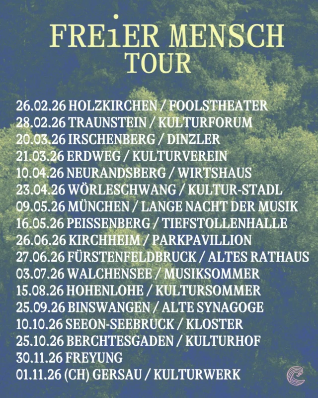 FREIER MENSCH TOUR…!

#konzerte #freiermensch #mundartfolk #fühlen #heimatsound